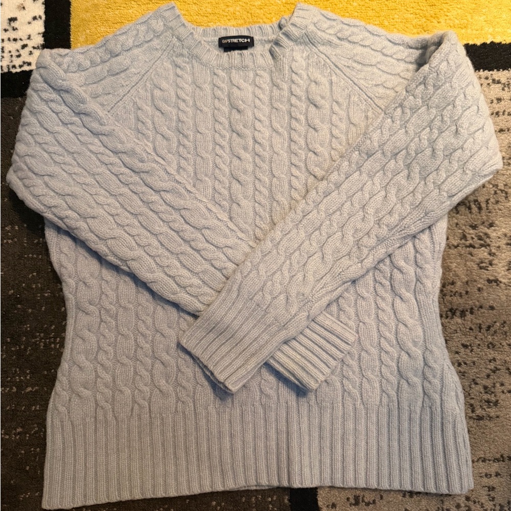 GAP Soft Blue Cable Knit Sweater